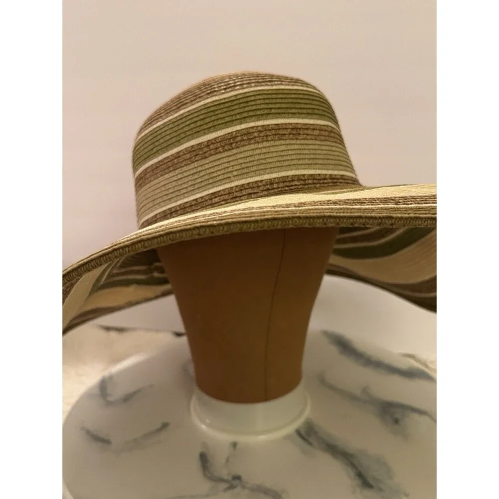 Cappelli Straworld Womens Wide Brim Paper Braid Packable Sun Hat Striped One Siz